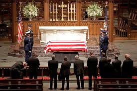 The casket of former President George HW Bush